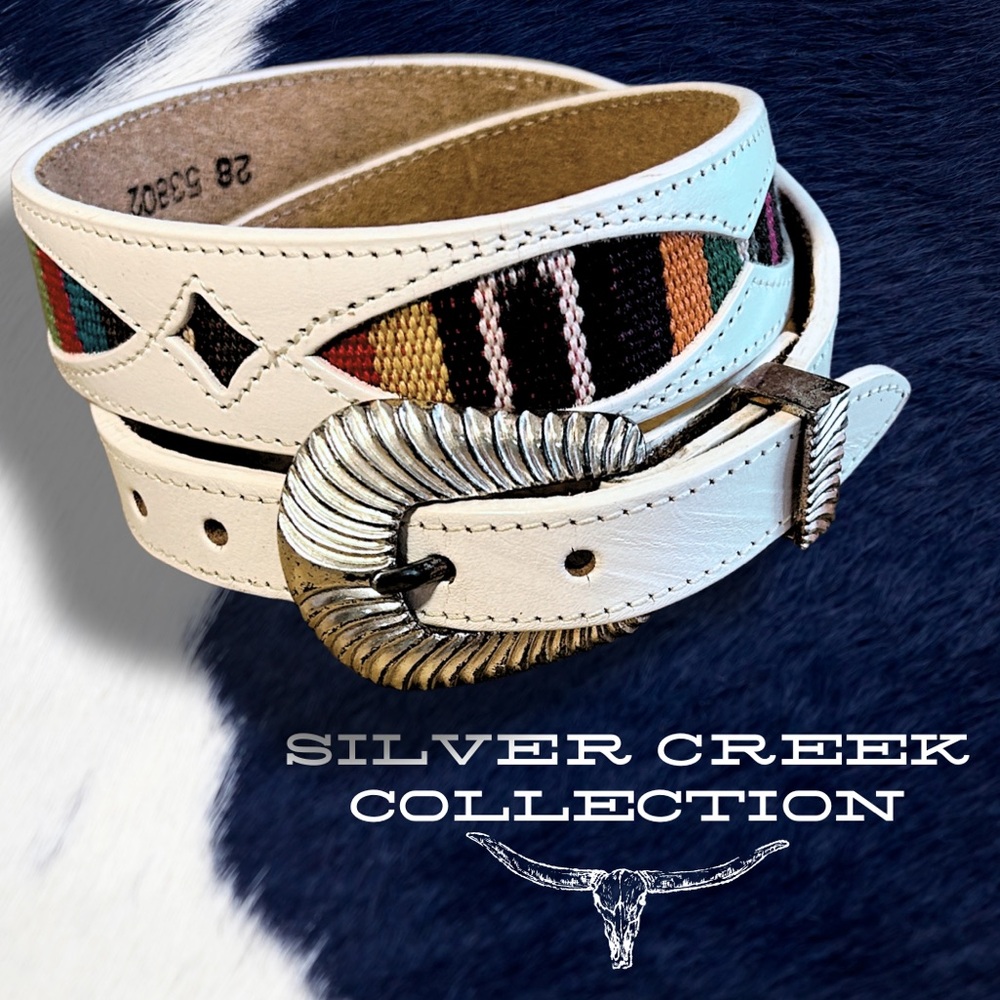 Silver Creek Collection Made in USA Western Belt  with Southwest Details. EUC 28